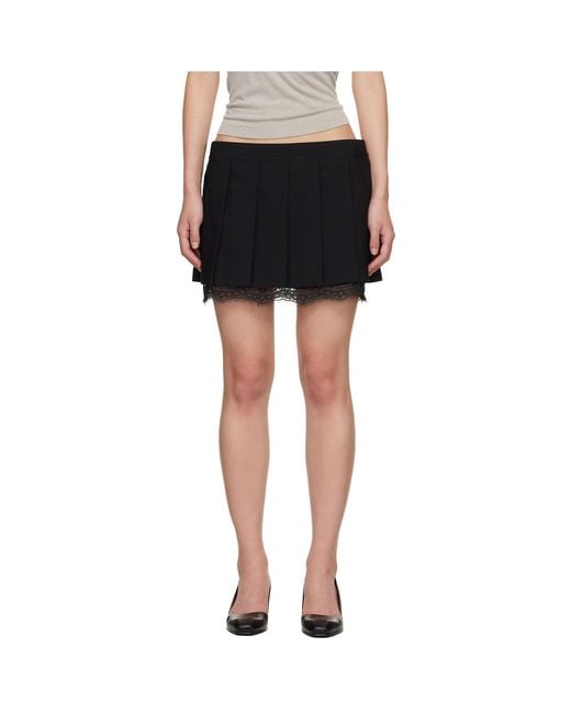 Acne Black Pleated Miniskirt