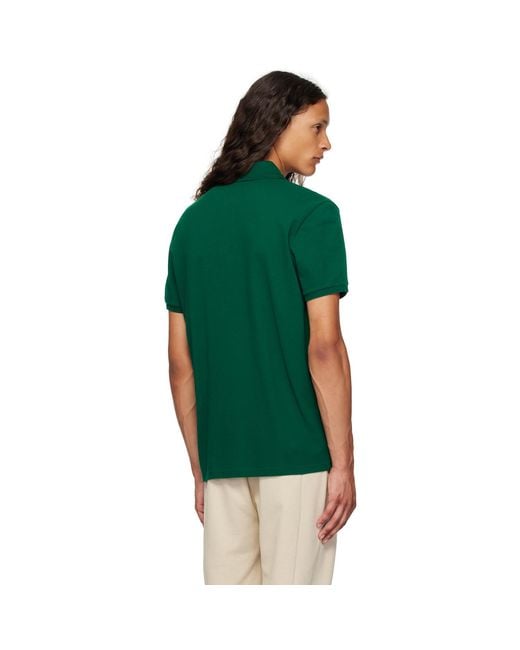 Moncler Green Logo Patch Polo for men