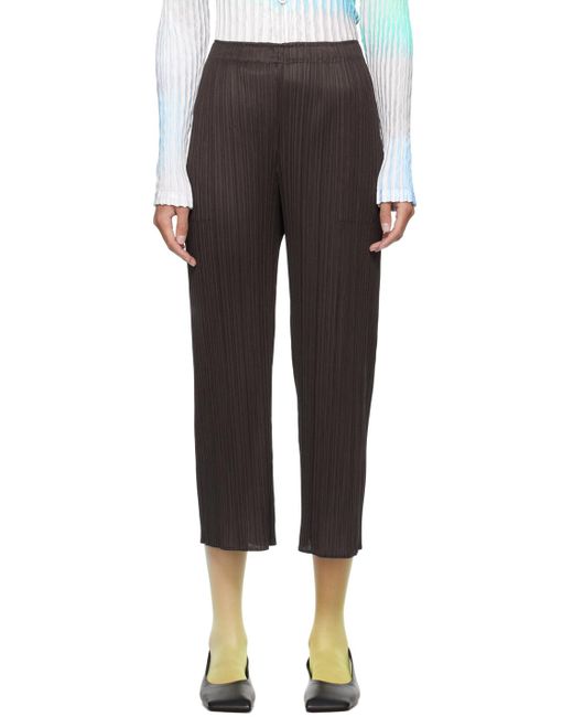 Pleats Please Issey Miyake Black Monthly Colors April Trousers