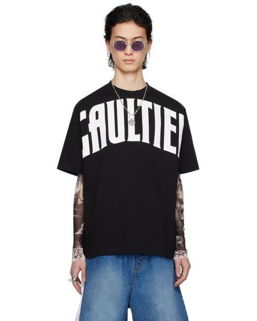 Jean Paul Gaultier Black 'The Large Gaultier' T-Shirt for men