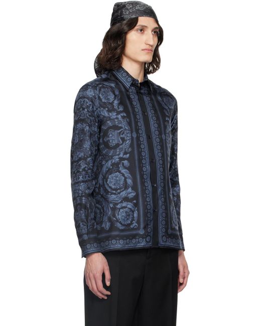 Versace Blue Barocco Shirt for men