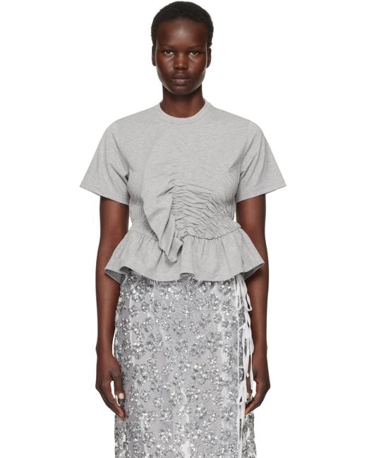 Cecilie Bahnsen グレー Ace Tシャツ | Lyst