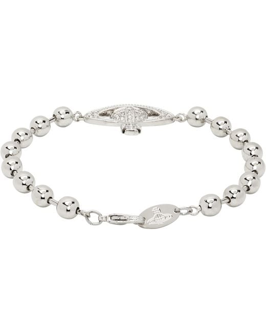 Vivienne Westwood Black Thames Mini Bas Relief Bracelet for men