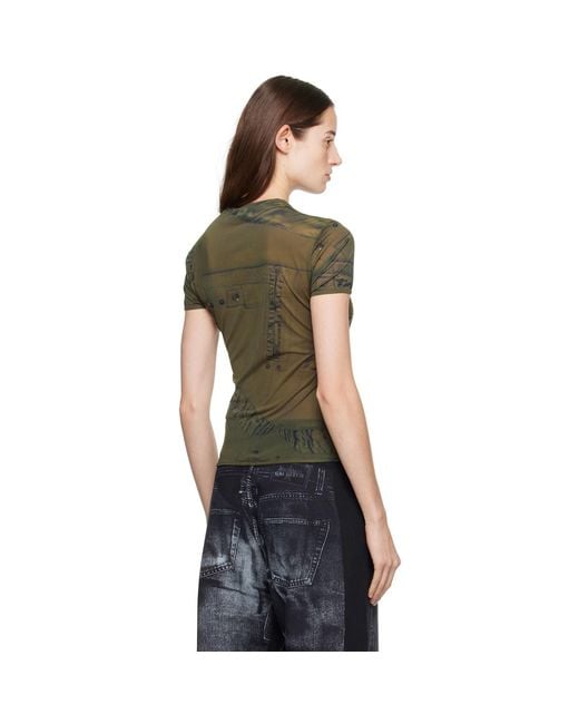 Blumarine Black Green Printed T-shirt