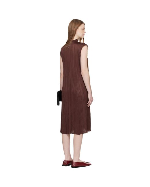 Pleats Please Issey Miyake Black Monthly Colors November Midi Dress