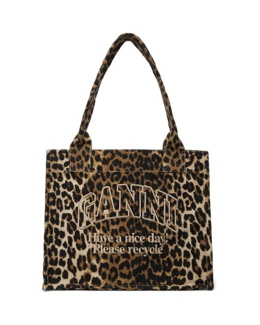 Ganni Black Large Canvas Tote