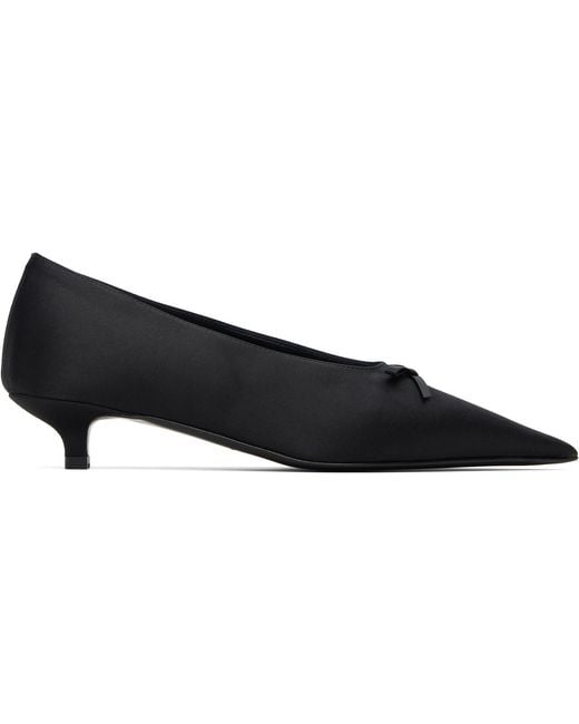Totême Black Bow Satin Kitten Heels