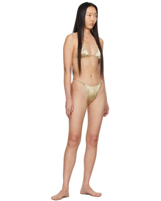 Bikini réversible doré et argenté à garnitures tressées exclusif à ssense Isa Boulder en coloris Black