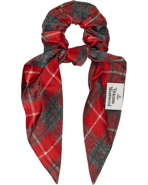 ★Vivienne Westwood★ 25SS ORB Tartan Print Scrunchie 810200 Vivienne Westwood Printed Tartan Scrunchie in Red | Lyst