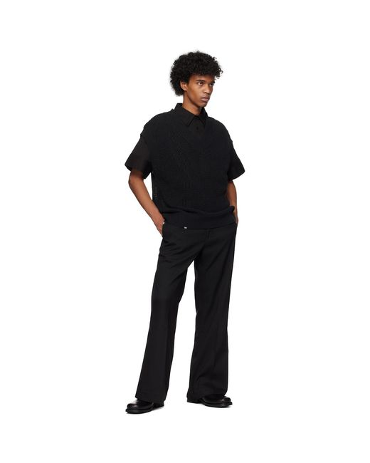 C2H4 Black Uniformity Knit Vest for men