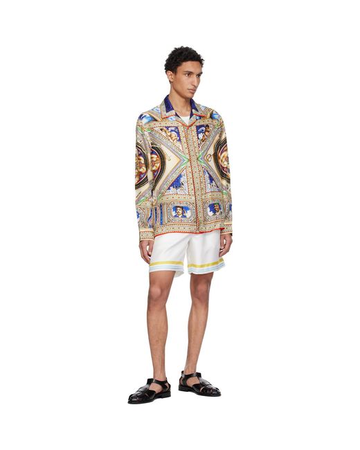 Casablanca Black 'Plafond Orne De Musique' Silk Shirt for men