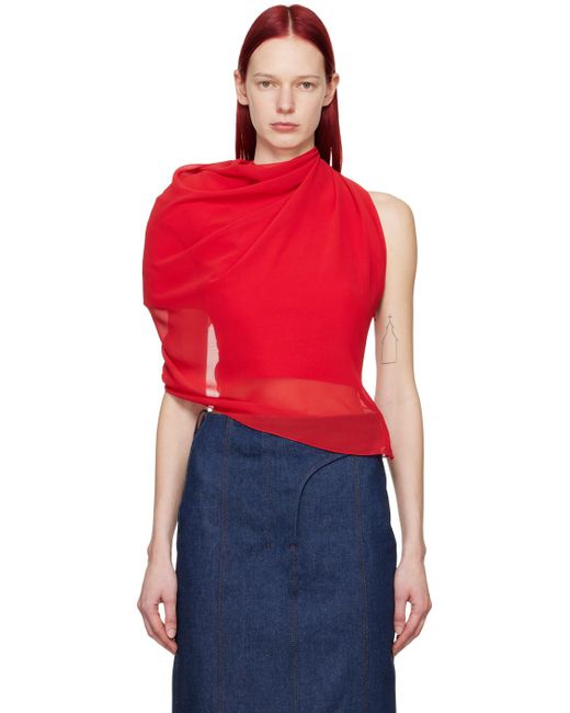 Jacquemus Red Les Sculptures 'le Haut Pablo' Blouse