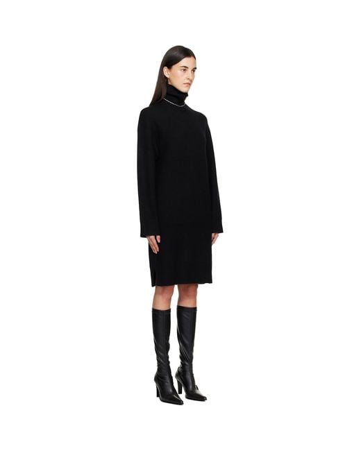 Totême Black Broad Turtleneck Minidress