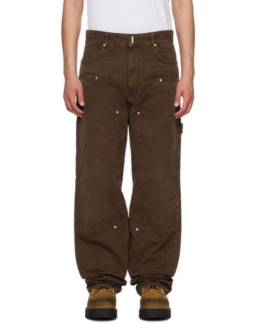 Givenchy Brown Studded Trousers for men