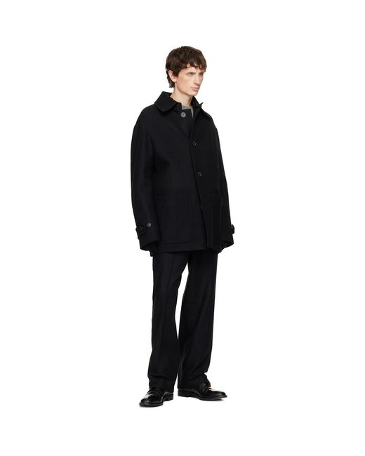 Moncler Black Wool Gloves for men