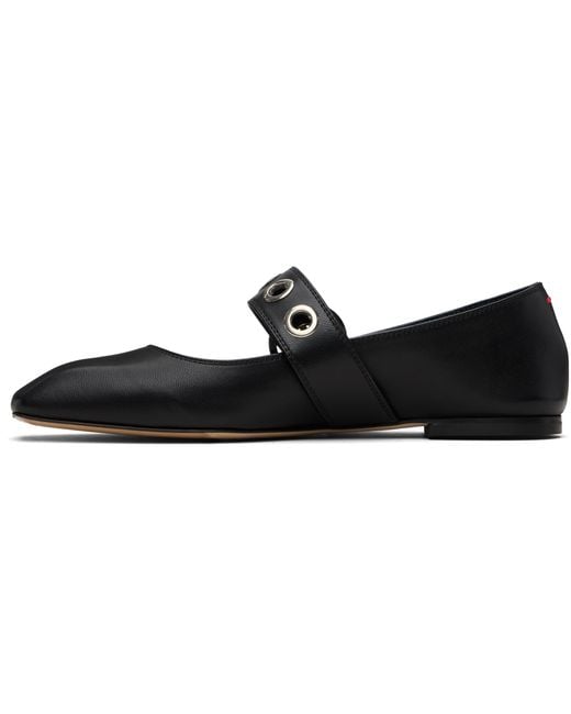Aeyde ブラック Uma アイレット レザー メリージェーン フラットシューズ Black