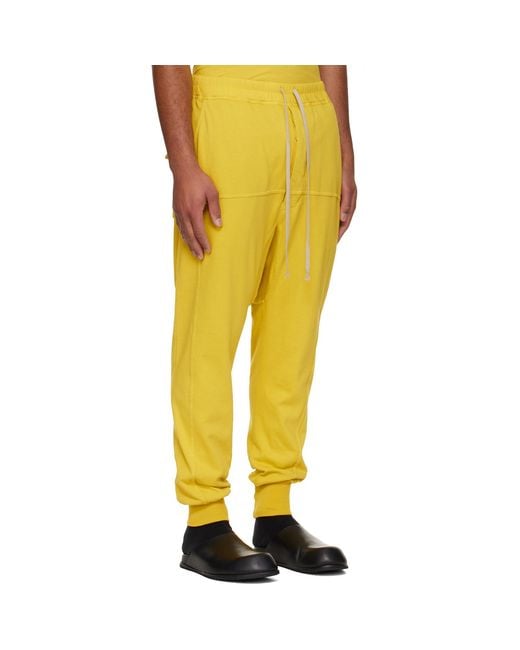 Rick Owens Yellow Concordians Drawstring Sweatpants for men