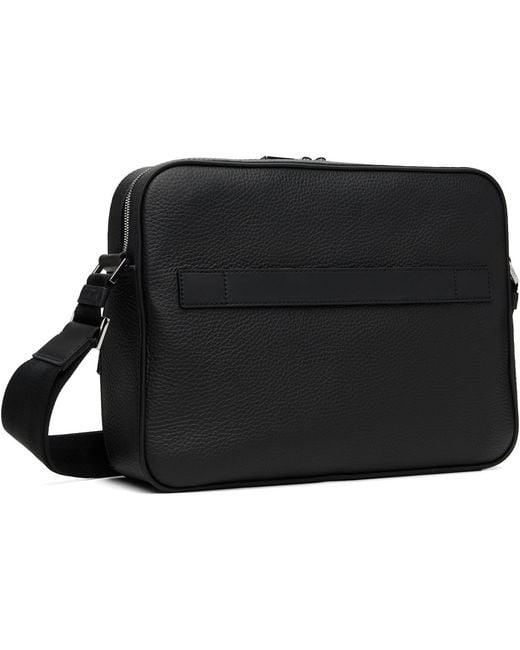 Boss Black Grained Leather Bag for men