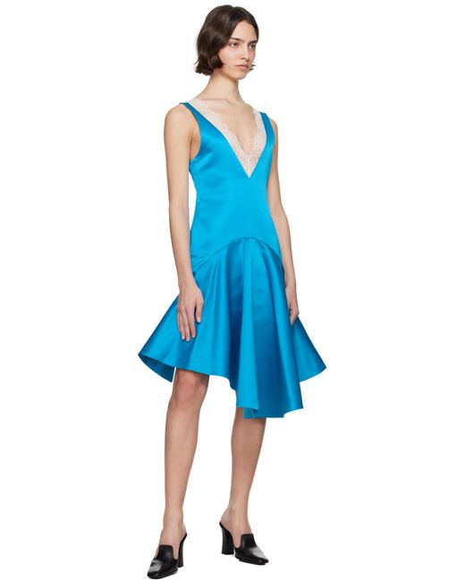Robe Midi Bleue À Col En V Et À Ourlet Drapé J.W. Anderson en coloris Blue