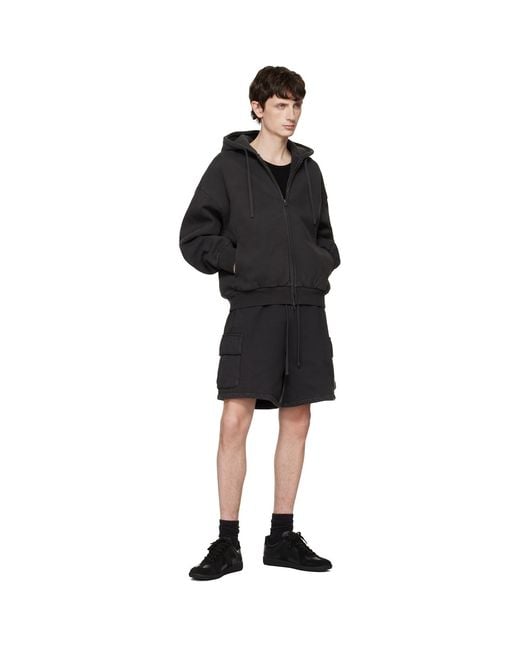 Skims Black Heavyweight Fleece Zip-Up Hoodie for men
