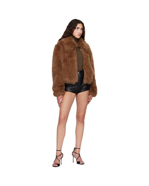 Frankie Shop Brown Hope Faux Fur Jacket