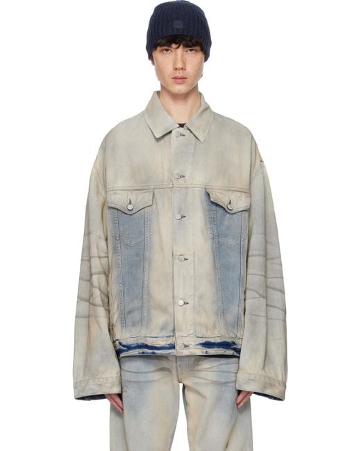 メンズ Acne ブルー オーバーサイズフィット デニムジャケット Multicolor