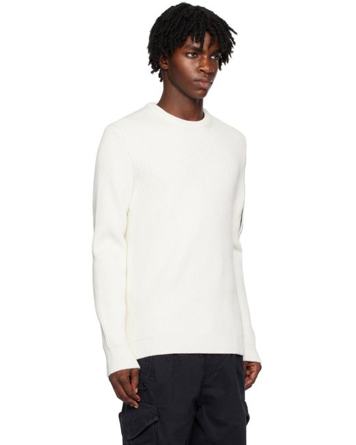 C P Company White Off- Lens Sweater for men