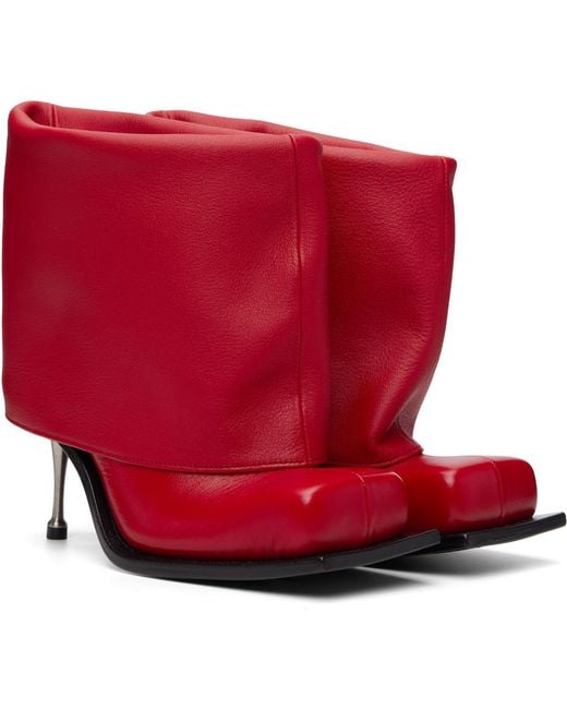 FIDAN NOVRUZOVA Red Iman Stiletto Heel Boots