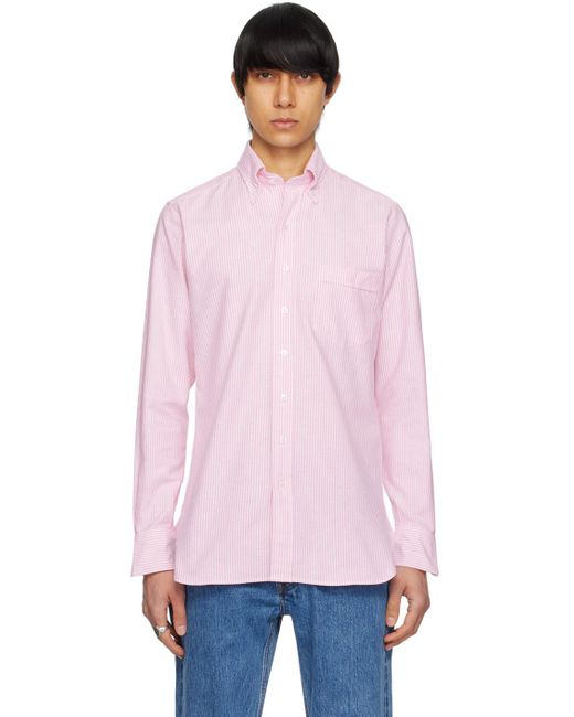 Chemise rose et blanc à rayures Drake's pour homme en coloris Pink