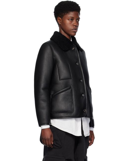 YMC Black Brainticket Leather Jacket