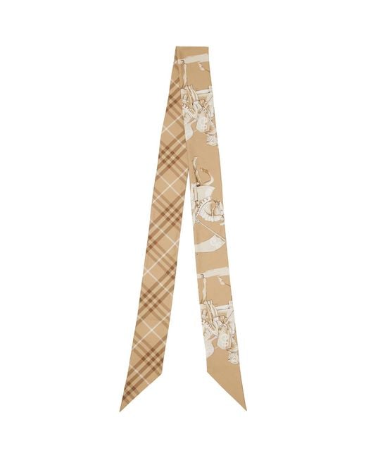 Burberry Natural Skinny Archive Knight Silk Skinny Scarf