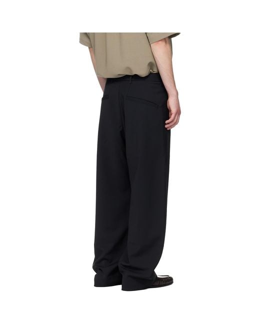 Entire studios Black Lounge Curve Trousers for men