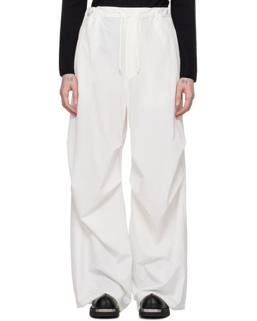 Pantalon blanc cassé à cordon coulissant MM6 by Maison Martin Margiela en coloris White