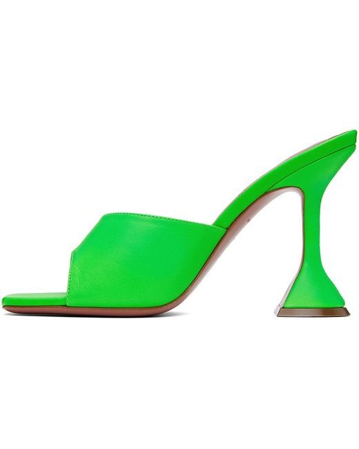 AMINA MUADDI Green Lupita Slipper Heeled Sandals