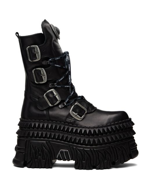 Vetements Black New Rock Edition Lace Up Boots