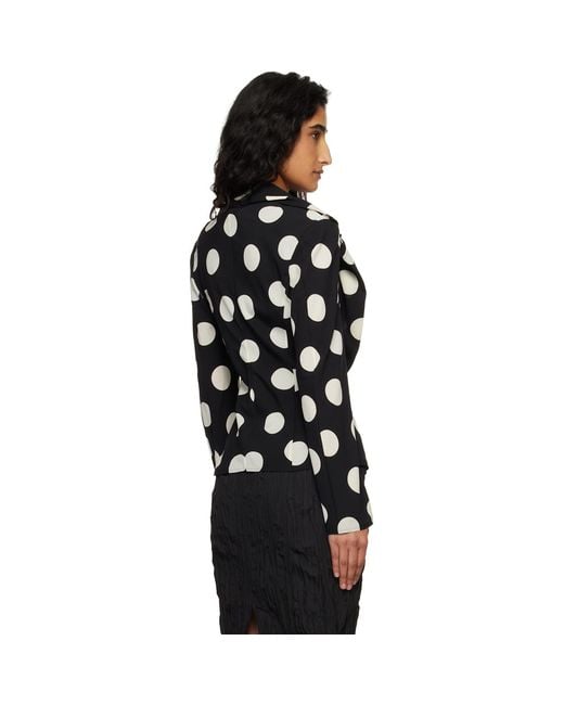 Junya Watanabe Black Off- Printed Georgette Blazer