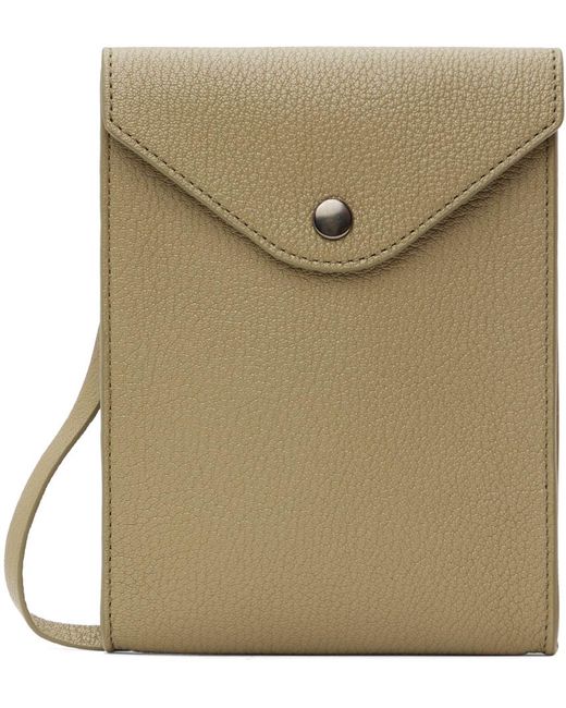 Lemaire Green Taupe Enveloppe Strap Pouch for men