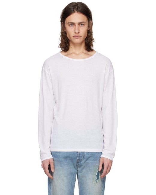 Second/Layer White Dias Cortes Long Sleeve T-Shirt for men