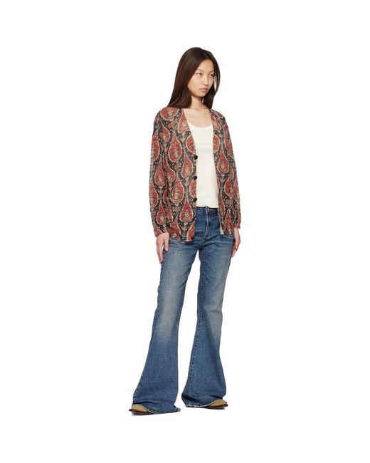 R13 Brown Printed Boyfriend Cardigan