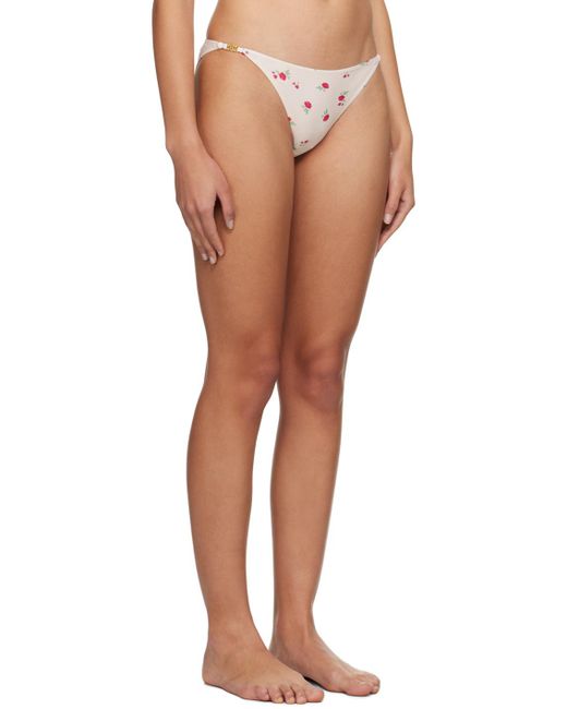 Ganni Multicolor Off-white Floral Bikini Bottom