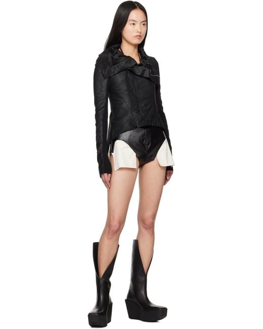 Rick Owens Black Hollywood Dirt Cutoffs Denim Shorts