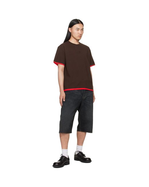 MM6 by Maison Margiela Brown Cotton Reversible T-Shirt for men