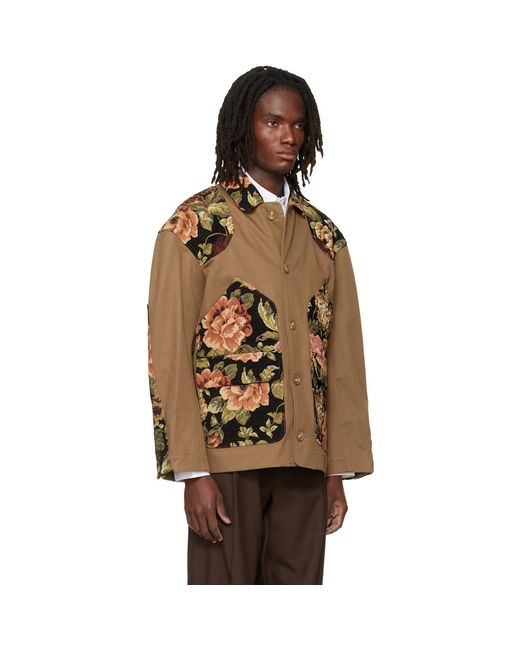 Simone Rocha Brown Khaki Patchwork Workwear Field Jacket for men