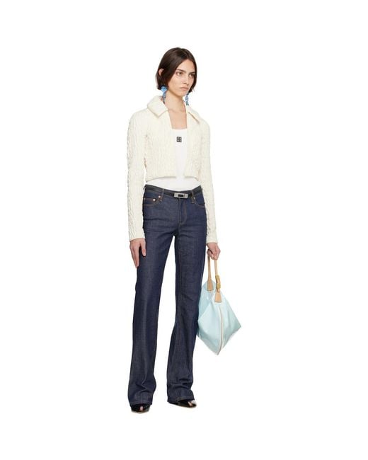Tory Burch White Cropped Wool Silk Jacket