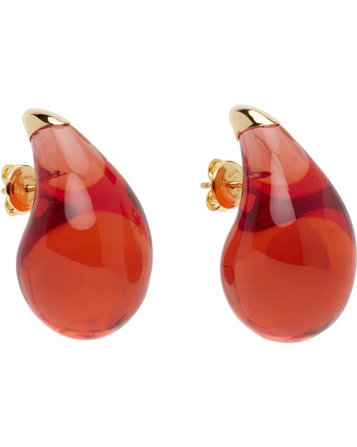 Bottega Veneta Red Small Drop Earrings