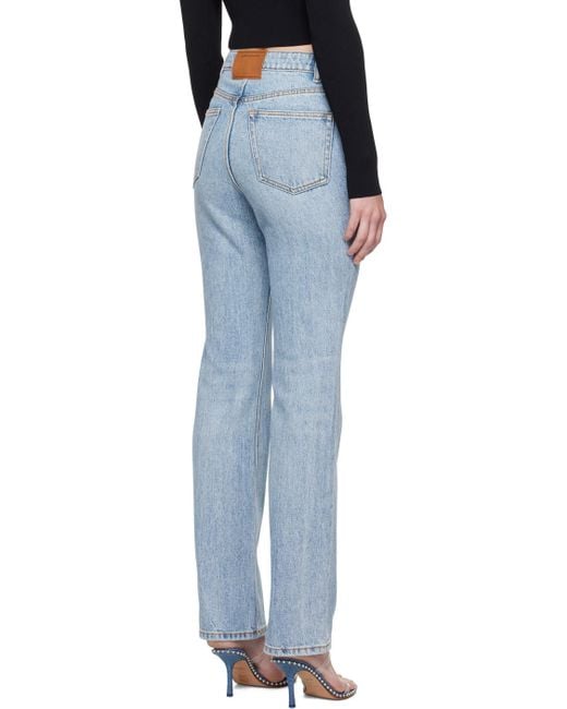 Alexander Wang ☆ブルー フライ ハイウエスト スタックジーンズ Alexander Wangのブルー フライ ハイウエスト スタックジーンズ