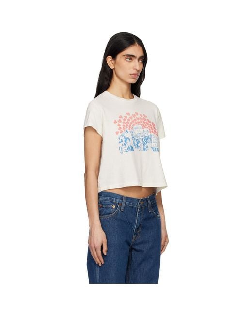 Re/done Blue Off- Hanes Edition 50S Boxy 'Sisters' T-Shirt