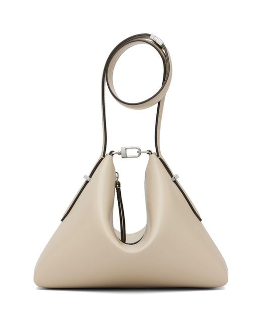 Totême Natural Taupe Bevel Leather Wristlet Clutch