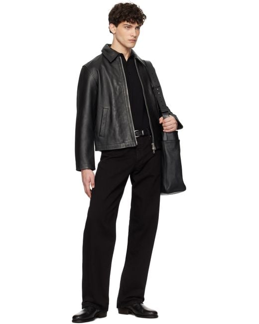 sunflower Short Leather Jacket in Black for Men | Lyst sunflower Short Leather Jacket in Black for Men | Lyst