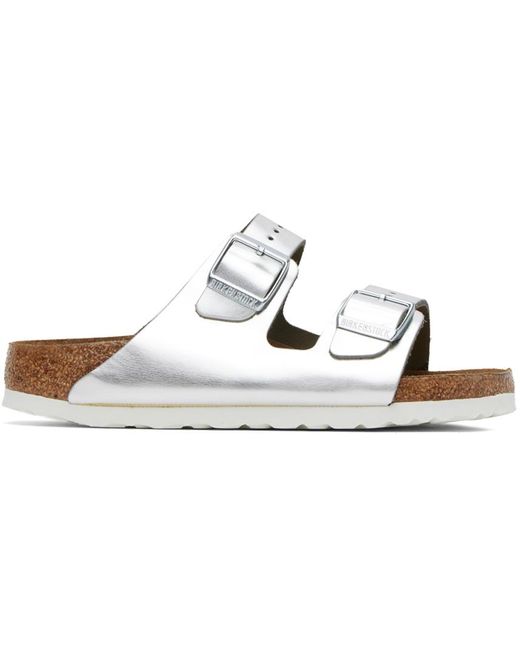 Birkenstock Black Silver Arizona Soft Footbed Sandals